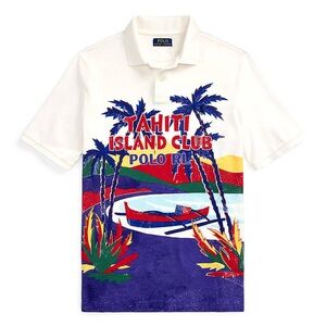 Polo by Ralph Lauren White Multicolor Graphic Polo Shirt